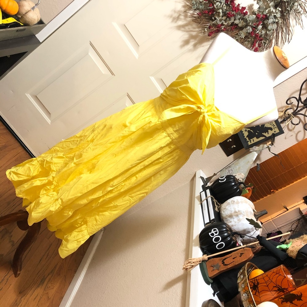 NWT Joie Sunshine Yellow Tie Front Open Back Dress - Picture 4 of 9